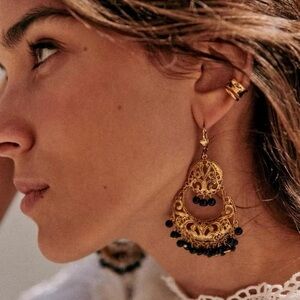 Sezane Gold and Blue Esmee Earrings